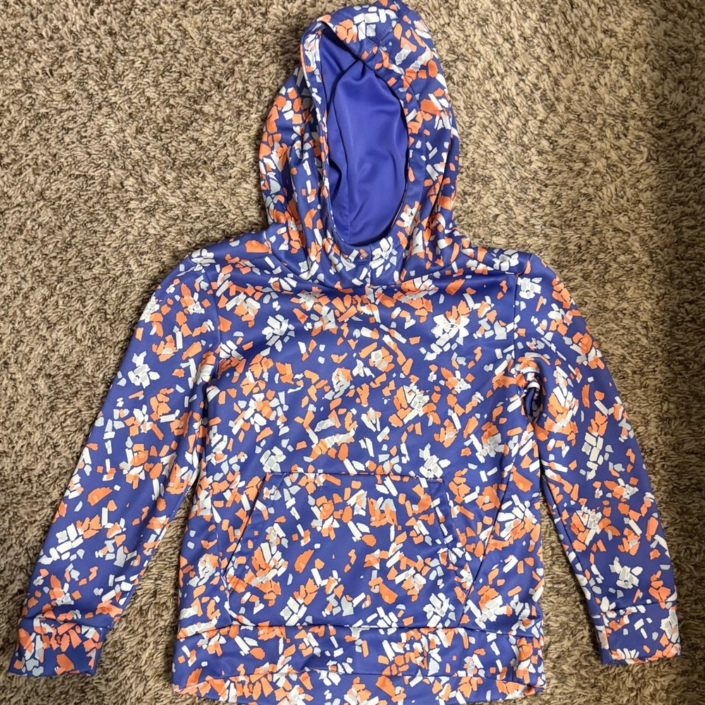 Under Armour Girls Hoodie, purple orange white youth small